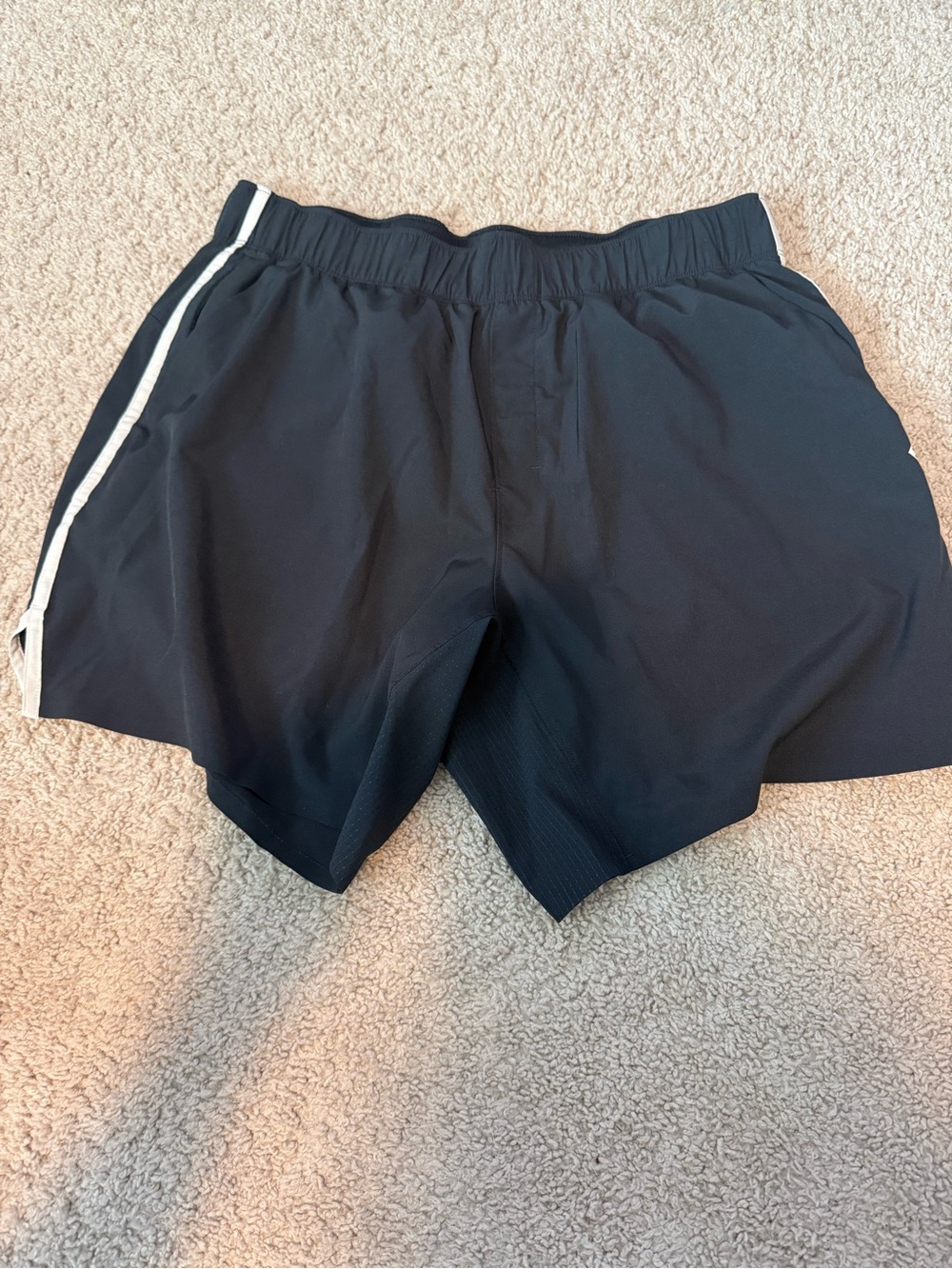 Abercrombie & Fitch Black Athletic Shorts with White Side Stripe